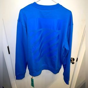 Off-White blue on blue crew neck sweat shirt size Large